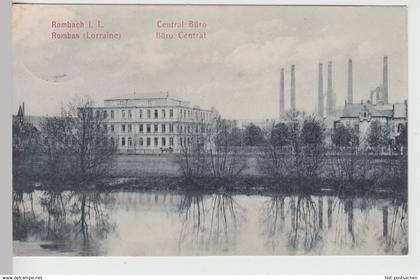 (112542) AK Rombach, Lothringen, Rombas, Central Büro, Hochofen, Hüttenwerk 1911