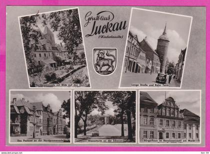 283173 / Germany - Luckau - Nordpromenade Dom Lange strasse Roter turn car , Postamt Nordpromenade Burgerhaus PC