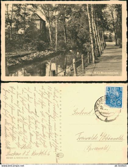 Ansichtskarte Luckau Łuków Nordpromenade - Fotokarte 1953