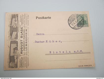 LÜBBECKE , Firmenkarte ,  schöne Karte  um 1915