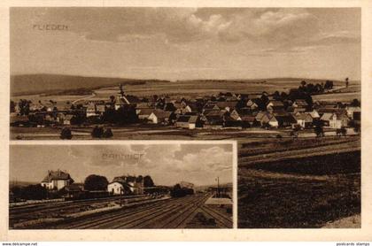 Flieden, Gesamtansicht und Bahnhof, um 1930