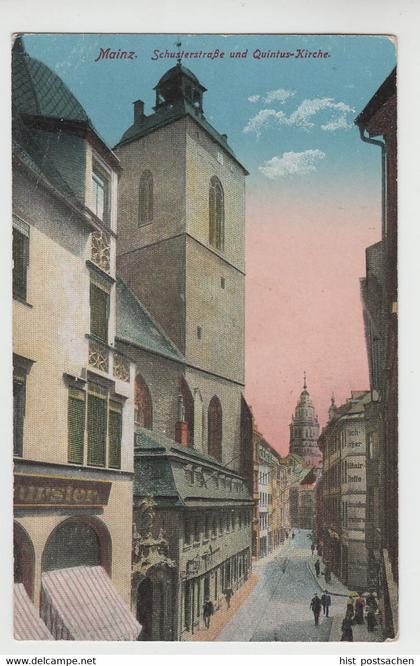 (69808) AK Mainz, St. Quintin, Schusterstr., Feldpost 1917