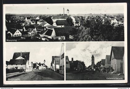 AK Manching, Gesamtansicht, Hauptstrasse, Geisenfeldstrasse