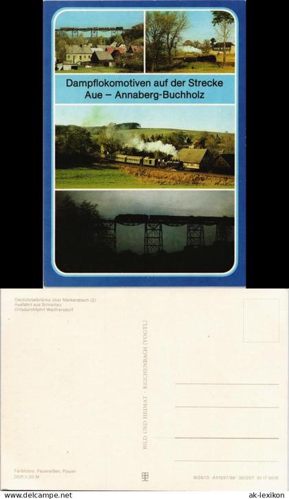 Markersbach Raschau Viadukt bei   Ausfahrt aus Schlettau - Ortsdurchfahrt 1986