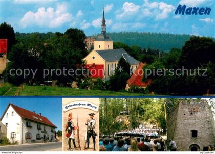 Maxen Kirche Gasthof Heimatmuseum Naturbuehne Kalkofen