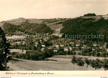 Muehlbach Mueglitztal Panorama mit Finckenfang und Maxen Handabzug