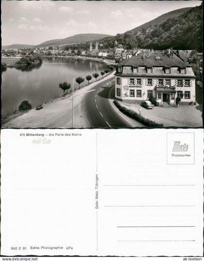 Ansichtskarte Miltenberg (Main) Main Panorama mit Hotel Rose 1960
