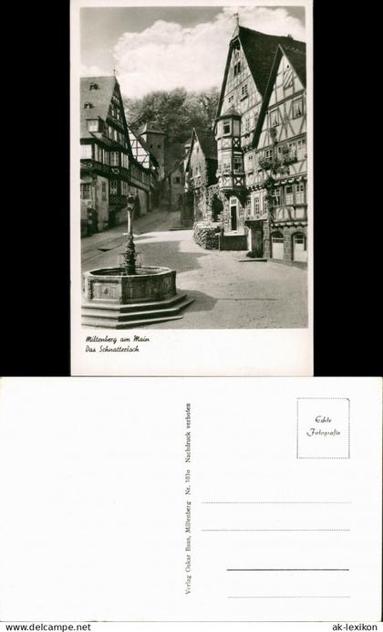 Miltenberg (Main) Schnatterloch, Strasse Fachwerkhäuser, Brunnen 1934