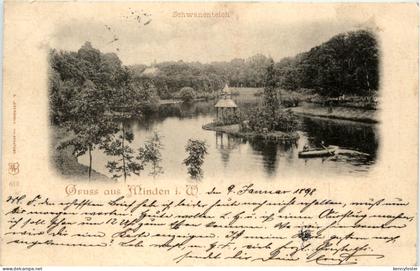 Gruss aus Minden - Schwanenteich
