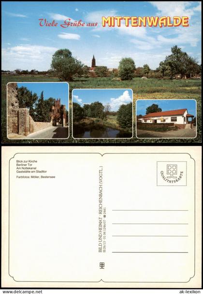 Mittenwalde (Mark) Mehrbildansicht  mit Berliner Tor und Nottekanal 1988
