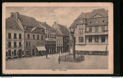AK Mörs, Altmarkt mit Denkmal und Apotheke