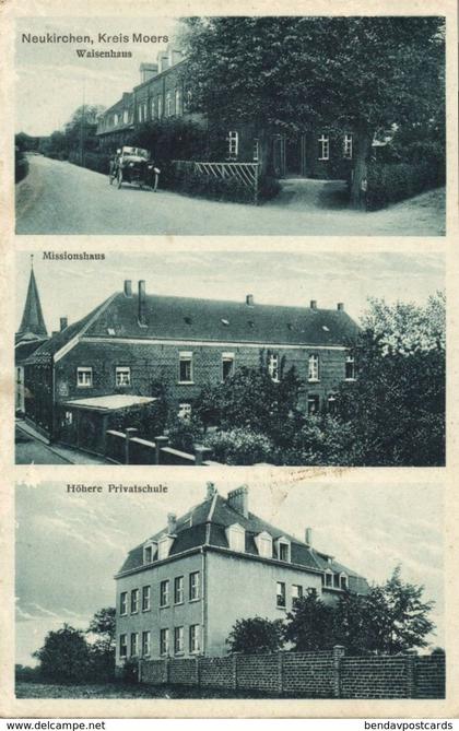 NEUKIRCHEN, Kr. Mörs, Weisenhaus, Missionshaus, Höhere Privatschule (1920s) AK