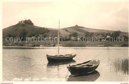Moritzburg Sachsen Blick auf die Moritzburg Elbe Boot