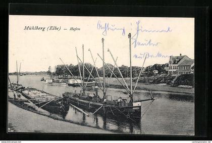 AK Mühlberg / Elbe, Hafen