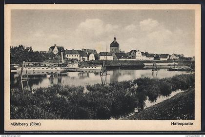 AK Mühlberg (Elbe), Hafenpartie