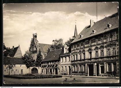 AK Mühlberg /Elbe, Klosterkirche, Ortspartie