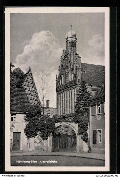AK Mühlberg /Elbe, Klosterkirche, Strassenansicht