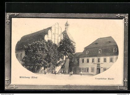 AK Mühlberg /Elbe, Partie am Neustädter Markt