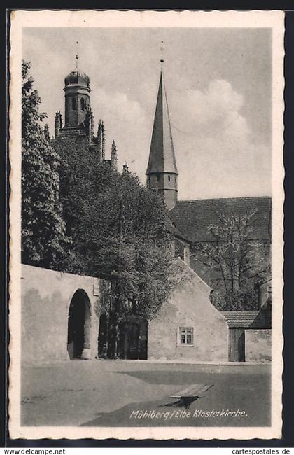 AK Mühlberg / Elbe, Partie an der Klosterkirche
