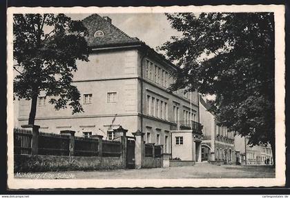 AK Mühlberg / Elbe, Partie an der Schule