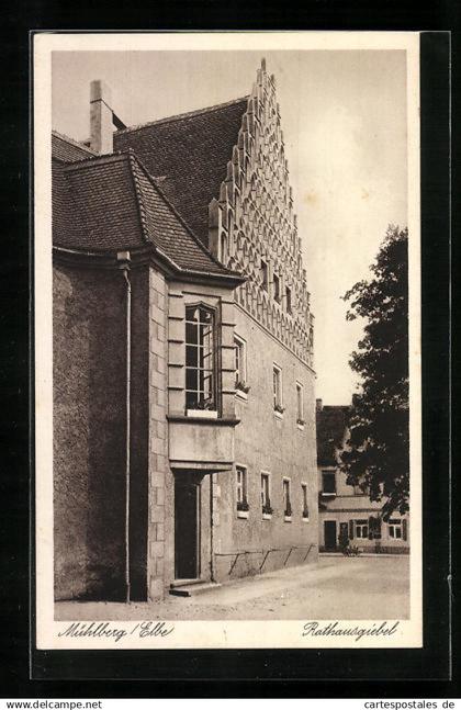 AK Mühlberg /Elbe, Rathausgiebel
