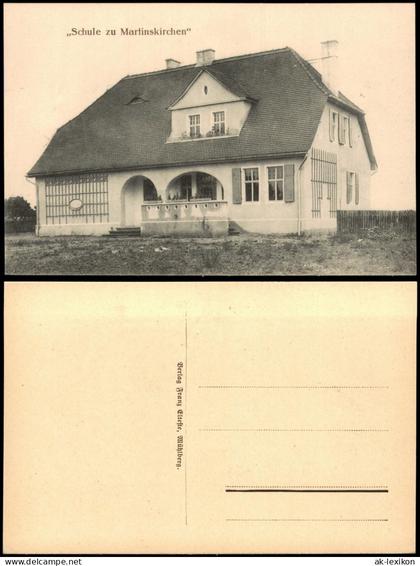 Ansichtskarte Martinskirchen-Mühlberg/Elbe Miłota Schule 1916