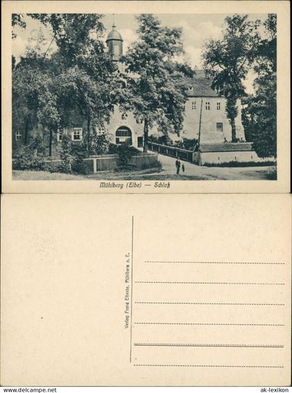 Ansichtskarte Mühlberg/Elbe Miłota Partie am Schloss 1916
