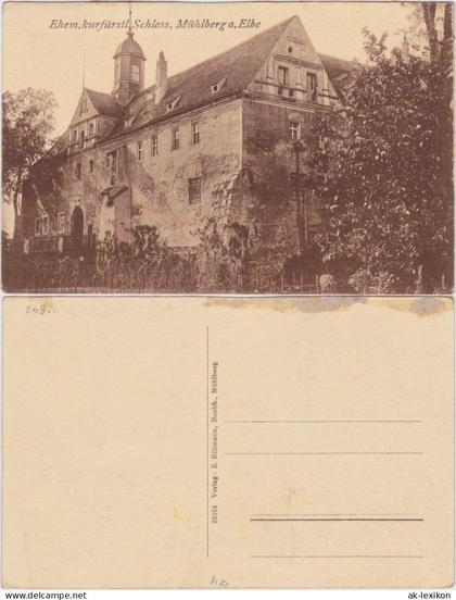 Ansichtskarte Mühlberg/Elbe Miłota Partie am Schloss 1922