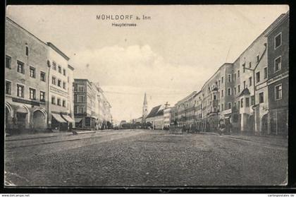 AK Mühldorf /Inn, Hauptstrasse mit Kirche
