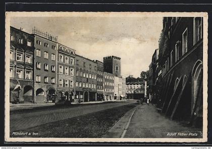 AK Mühldorf /Inn, Platz mit Turmgebäude