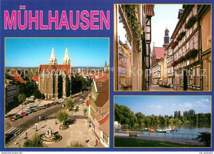 Muehlhausen Thueringen Blick vom Hotel Stadt Muehlhausen Divi Blasii Kirche Lins