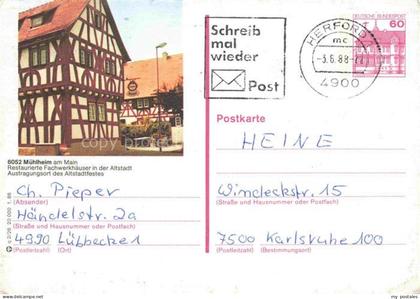 Muehlheim  Main Offenbach Hessen Fachwerkhaeuser in der Altstadt