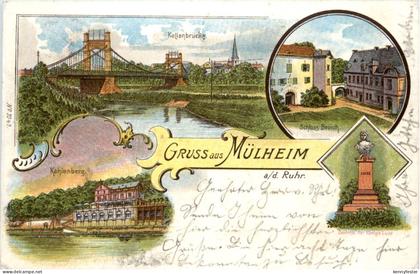 Gruss aus Mülheim Ruhr - Litho