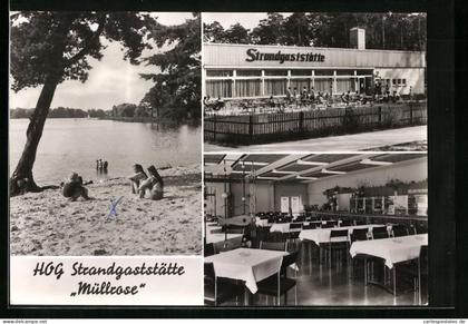 AK Müllrose /Eisenhüttenstadt, HO-Strandgaststätte am Müllroser See mit Innenansicht