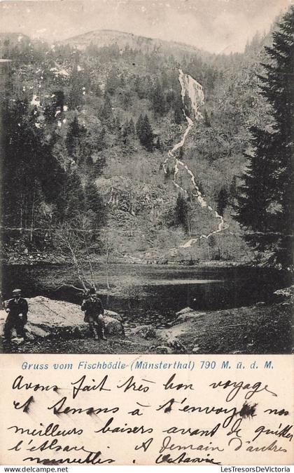 [-5%] ALLEMAGNE - Münstertal - Bonjour de Fischbödle - Carte Postale Ancienne
