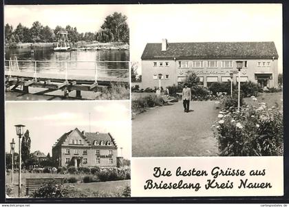 AK Brieselang /Nauen, Kaufhaus, Fähranleger, Sparkasse
