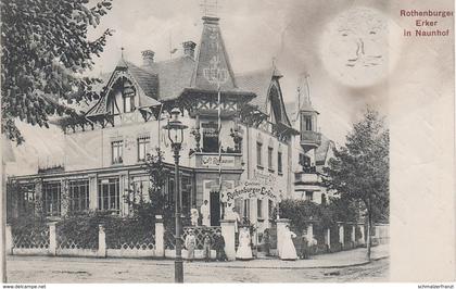 AK Naunhof Cafe Gasthof Restaurant Rothenburger Erker Lindenstraße 7 Bismarckstraße bei Brandis Grimma Wurzen Leipzig