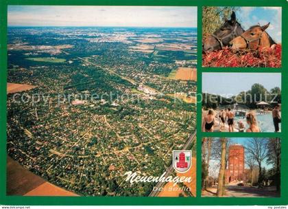 Neuenhagen Berlin Fliegeraufnahme aus 300 m Hoehe Pferde Freibad Rathaus