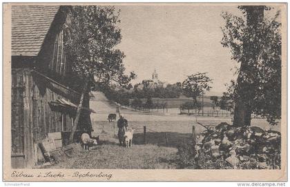 AK Eibau Blick zum Beckenberg Scheune bei Neugersdorf Ebersbach Leutersdorf Oderwitz Herrnhut Löbau Zittau Rumburg