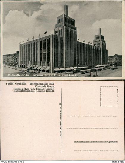 Ansichtskarte Neukölln-Berlin Rixdorf Karstadt-Kaufhaus Hermannplatz 1938