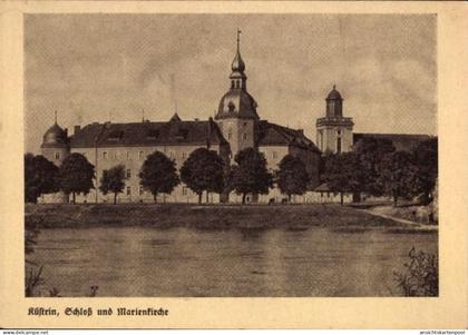 CPA Küstrin Ostbrandenburg, Schloß und Marienkirche