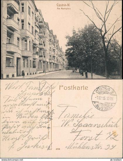 Postcard Küstrin Kostrzyn nad Odrą Marktplatz 1915