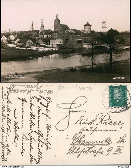 Postcard Sprottau Szprotawa Blick auf die Stadt 1929