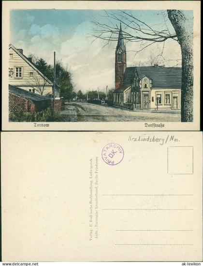 Postcard Tornow-Ludwigsruh Tarnów Dorfstrasse Gorzow Landsberg Warthe 1922