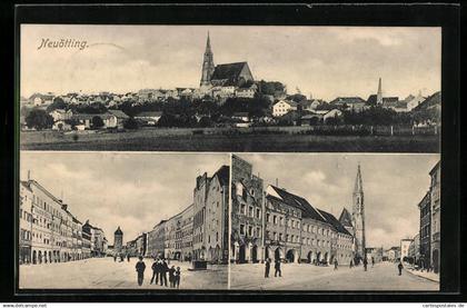 AK Neuötting, Panorama mit Ortspartien