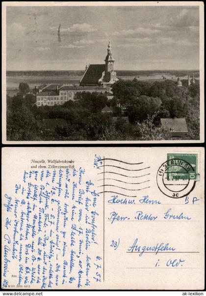 Ansichtskarte Neuzelle Stadt und Wallfahrtskirche 1957