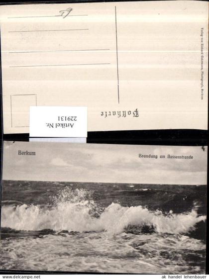 229131,Borkum Brandung am Aussenstrande Wellen Partie
