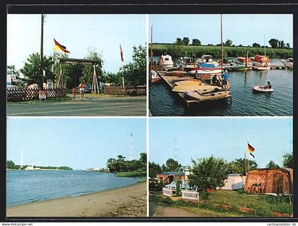 AK Ranzenbüttel /Weser, Campingplatz Juliusplatte mit Szenen am Wasser