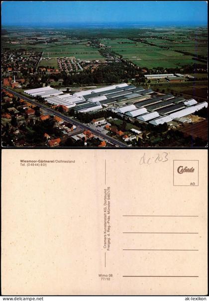 Ansichtskarte Wiesmoor Luftaufnahme Wiesmoor-Gärtnerei Ostfriesland 1977