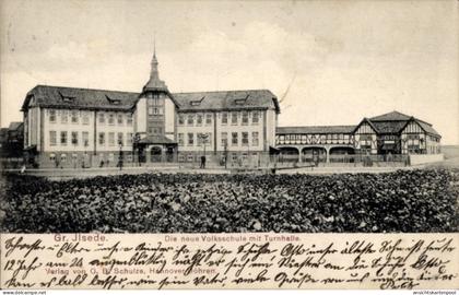 CPA Groß Ilsede in Niedersachsen, neue Volksschule, Turnhalle